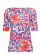 Floral Stretch Cotton Boatneck Tee Patterned Lauren Ralph Lauren
