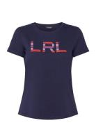 Beaded-Logo Cotton Jersey Tee Navy Lauren Ralph Lauren