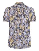 Floral Georgette Puff-Sleeve Shirt Patterned Lauren Ralph Lauren