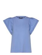 Jersey Flutter-Sleeve Tee Blue Lauren Ralph Lauren