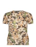 Floral Cotton-Blend Short-Sleeve Sweater Green Lauren Ralph Lauren