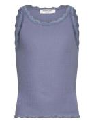 Rkbalta Modal Sl Short Lace Top Blue Rosemunde Kids
