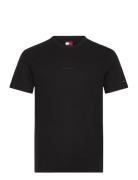 Tjm Slim Waffle Script Tee Black Tommy Jeans