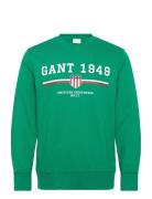 Graphic C-Neck Sweat Green GANT