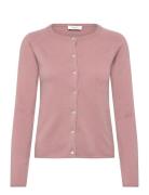 Rwlaica Ls O-Neck Raglan Cardigan Pink Rosemunde