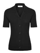 Rwrosie Ss Regular Cardigan Black Rosemunde