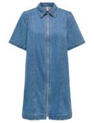 Onlrosenheim S/S Zip Dress Dnm Akm Moch Blue ONLY