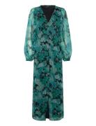 Vmsmilla Ls V-Neck Ankle Dress Wvn Green Vero Moda