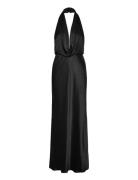 Nola Satin Cowl Maxi Dress Black Bardot