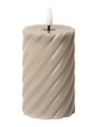 Spiralled Led Pillar Candle Grey C'est Bon