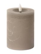 Rustic Finish Led Pillar Candle Brown C'est Bon