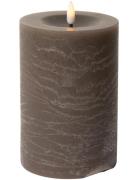 Rustic Finish Led Pillar Candle Brown C'est Bon