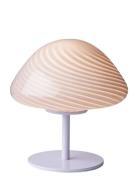Mini Mush Table Lamp, Glass Head, Metal Base Pink Halo Design