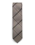 Checked Tie 7 Cm Brown Lindbergh Black