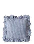 Frill Cushion Stripe Blue Mimou