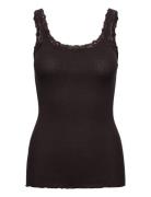 Rwbabette Sl Deep Back Lace Top Brown Rosemunde