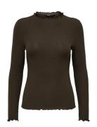 Onlemma L/S High Neck Top Noos Jrs Brown ONLY