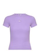 Tjw Slim Badge Rib Tee Pink Tommy Jeans