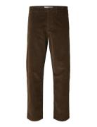 Slh196-Straight Miles Cord Pant W Noos Brown Selected