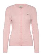 Stretch Cotton Cable Cardigan Pink GANT