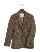 Reg Wool Houndstooth Blazer Brown GANT