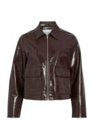 Vijenora L/S Zip Short Jacket Brown Vila