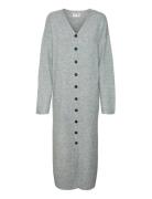 Awninna Ls V-Neck 7/8 Knit Dress Grey Vero Moda