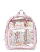 Transparent Confetti Backpack Pink Mango