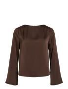 Viravenna L/S Boatneck Top/Dc Brown Vila
