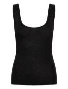 Rwsara Cashmere Blend Sl Tank Top Black Rosemunde