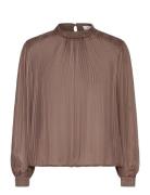 Rwgloria Ls Blouse Brown Rosemunde