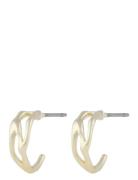 Wave Small Pattern Ear Gold SNÖ Of Sweden