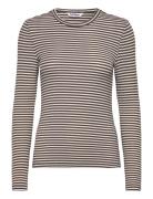 Srfenja Stripe O-Neck Top Brown Soft Rebels