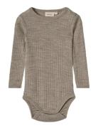 Wool Silk Body L/S Lucca Khaki Wheat