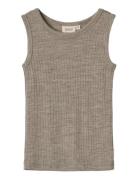 Wool Silk Singlet Iggy Beige Wheat