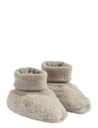 Wool Fleece Booties Lei Grey Wheat