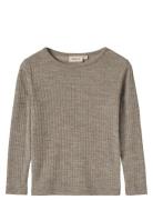 Wool Silk T-Shirt L/S Alfie Beige Wheat