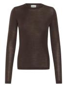 Gzninia Ls Wool Roundneck Brown Gestuz