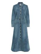 Gzviva Ls Long Dress Blue Gestuz