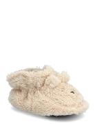 Bear Fluffy Slippers Cream Melton