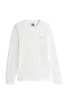 Tjm Slim Chest Linear Ls Tee Ext White Tommy Jeans
