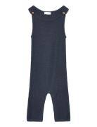 Knitted Long Jumpsuit Navy Mango
