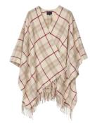 Checked Recycled Wool Blend Poncho Beige Lexington Clothing