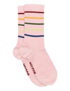 Slim Stripes Socks Pink Melton