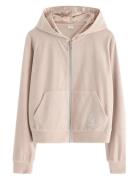 Sweatshirt Velour With Hoodie Cream Lindex