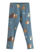 Leggings With Brushed Inside Blue Lindex