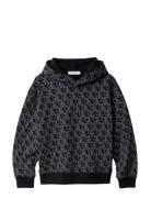 Ck Logo Aop Hoodie Black Calvin Klein