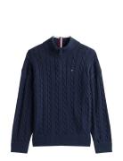 Cotton Cable Half Zip Sweater Navy Tommy Hilfiger