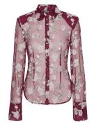 Mesh Fitted Shirt Pink ROTATE Birger Christensen