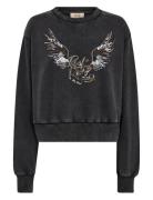 Mmcosette O-Ls Deco Sweatshirt Black MOS MOSH